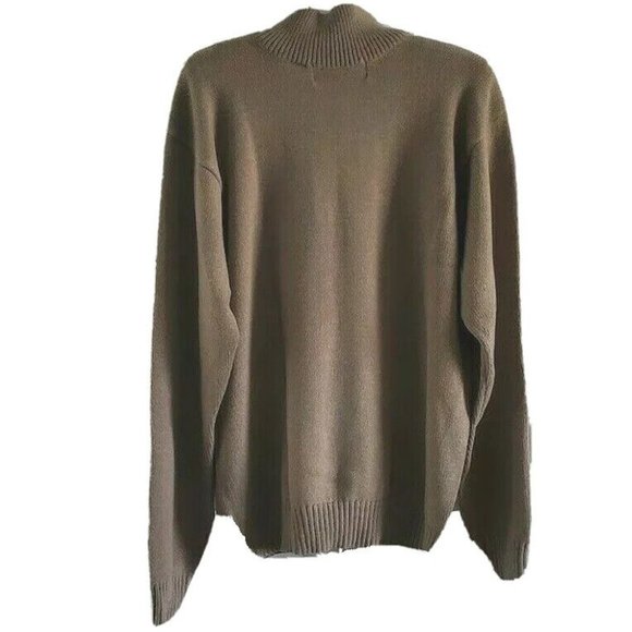 Oscar De La Renta Sweater Mens L Pullover Hipster 1/4 Zip Knit Brown Light - Picture 3 of 7